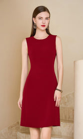 Regal Ruby Tailored Blazer and Dress Ensemble